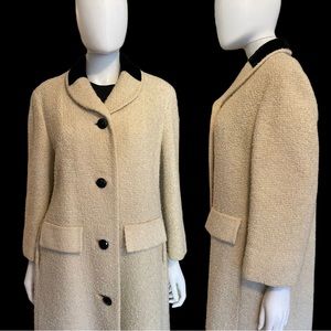 Vintage Towncliffe Wool Boucle’ and Velvet Coat